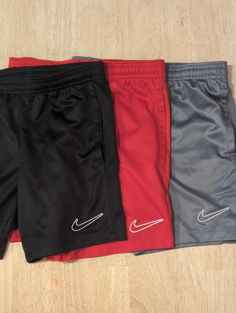 Nike Kids' Athletic Shorts Set (Black, Red, Gray) Size Small